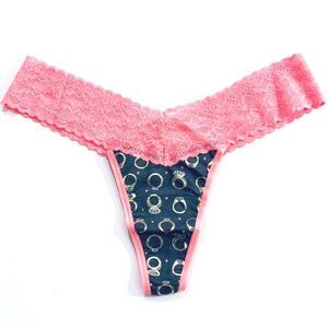 Victorias Secret Cotton Lace One Size fits All S M L Thong Citrus pink Ring